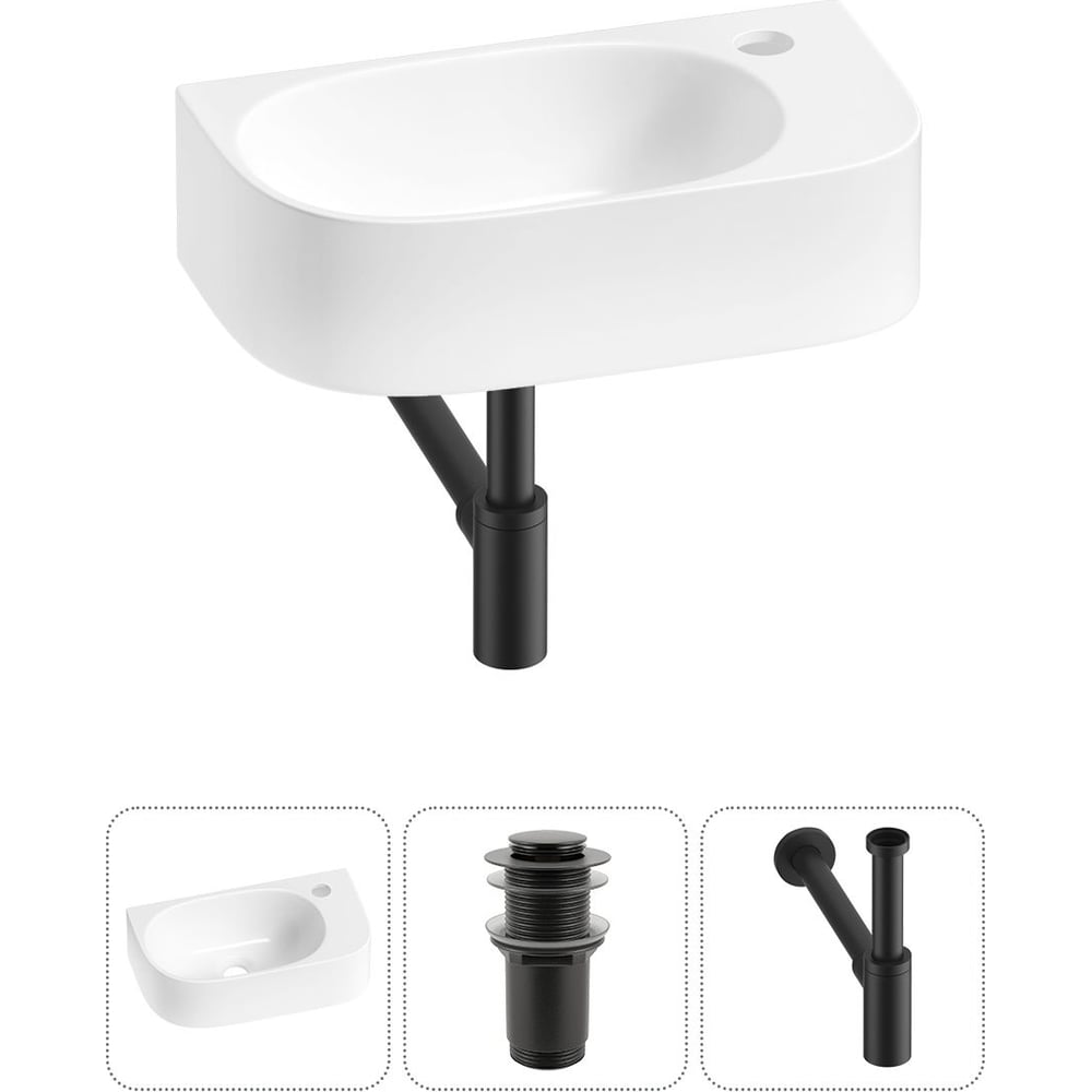 Комплект Wellsee 3 в 1 Lavinia Boho Bathroom Sink накладная/подвесная раковина 40x22 см 20216306R