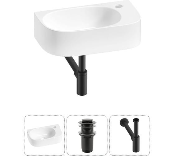 Изображение товара Комплект Wellsee 3 в 1 Lavinia Boho Bathroom Sink накладная/подвесная раковина 40x22 см 20216306R
