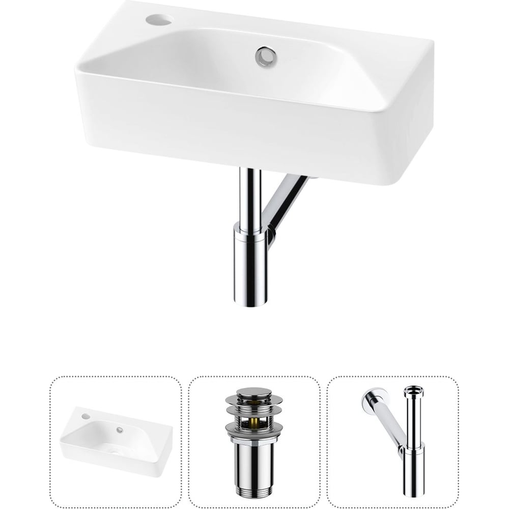 Изображение товара Комплект Wellsee 3 в 1 Lavinia Boho накладная или подвесная раковина 40x22 см