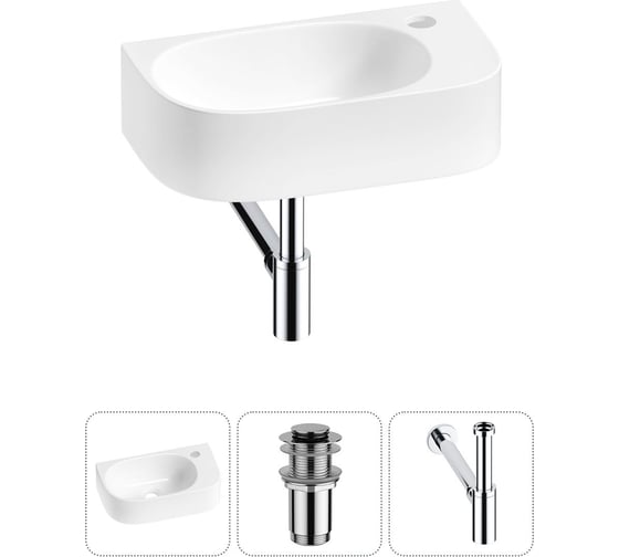 Изображение товара Комплект Wellsee 3 в 1 Lavinia Boho Bathroom Sink накладная/подвесная раковина 40x22 см 20216305R