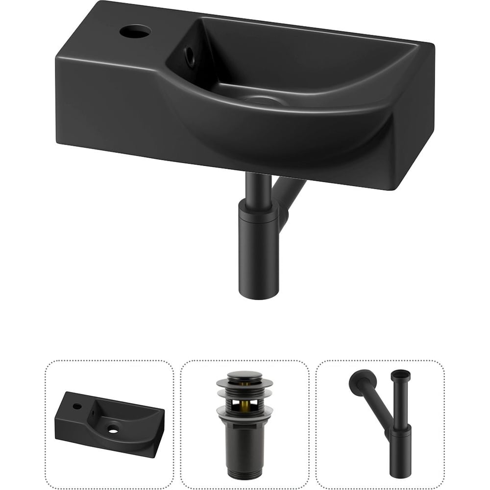 Комплект Wellsee 3 в 1 Lavinia Boho Bathroom Sink накладная/подвесная раковина 40x23 см 20216041R