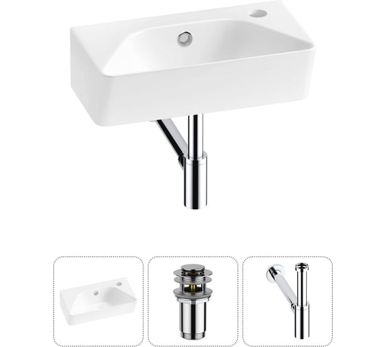 Изображение товара Комплект Wellsee 3 в 1 Lavinia Boho Bathroom Sink накладная/подвесная раковина 40x22 см 20216417R
