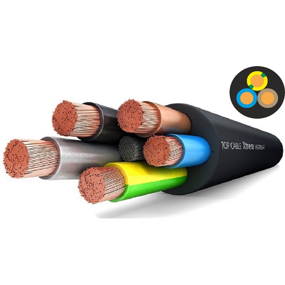 Изображение товара Гибкий силовой кабель Top cable H07RN-F 3x6 10 м - надежное электросоединение высокого качества