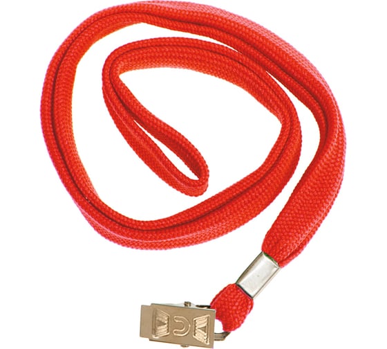 Изображение товара Шнурок для бейджей OfficeSpace 45 см, металлический клип, красный 284666