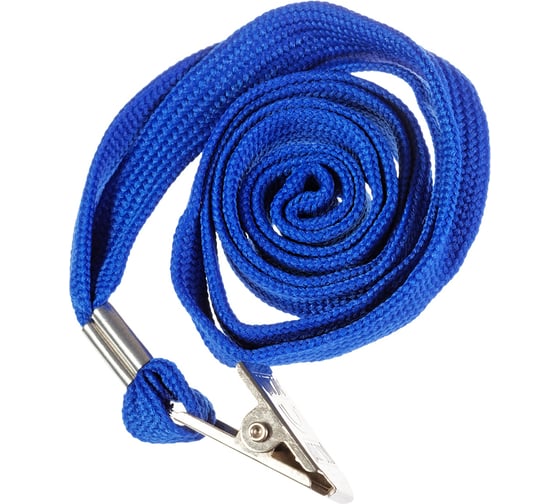 Изображение товара Шнурок для бейджей OfficeSpace 45 см, металлический клип, синий 284667