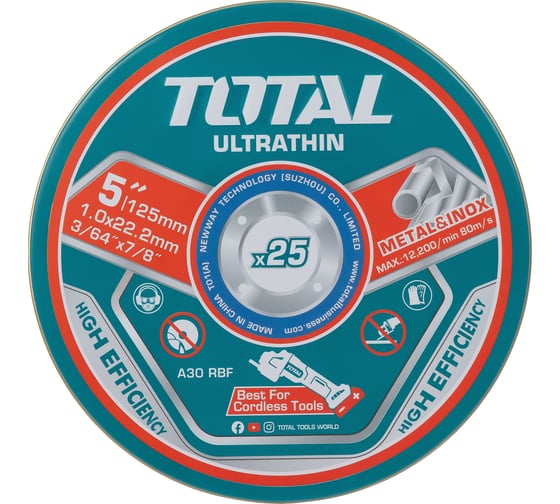 Изображение товара Диск по металлу 125мм TOTAL 25 шт. TAC21012525