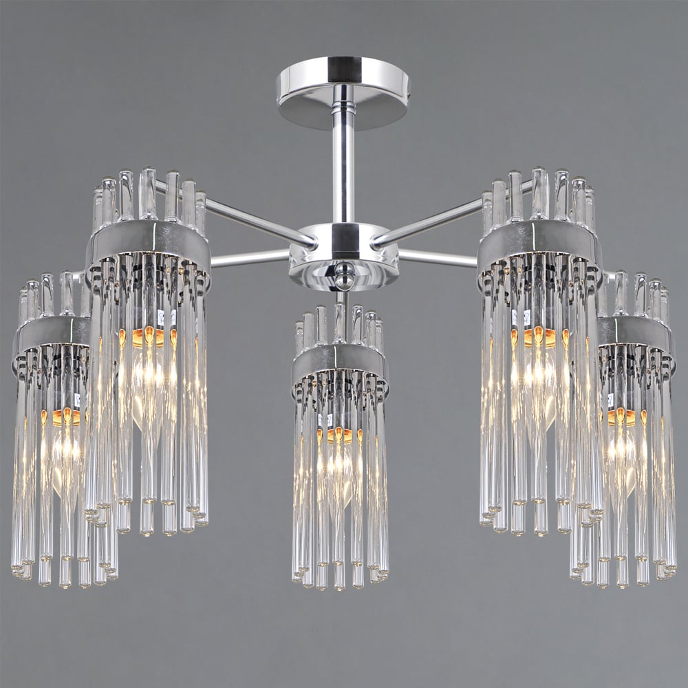 Изображение товара Потолочная люстра ILLUMICO IL0761-5CSQ-25 CR GENOA стильный современный дизайн