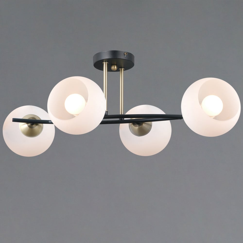 Изображение товара Современная потолочная люстра IL0798-4CSQ-25 BK AB TRENTO с четырьмя лампами