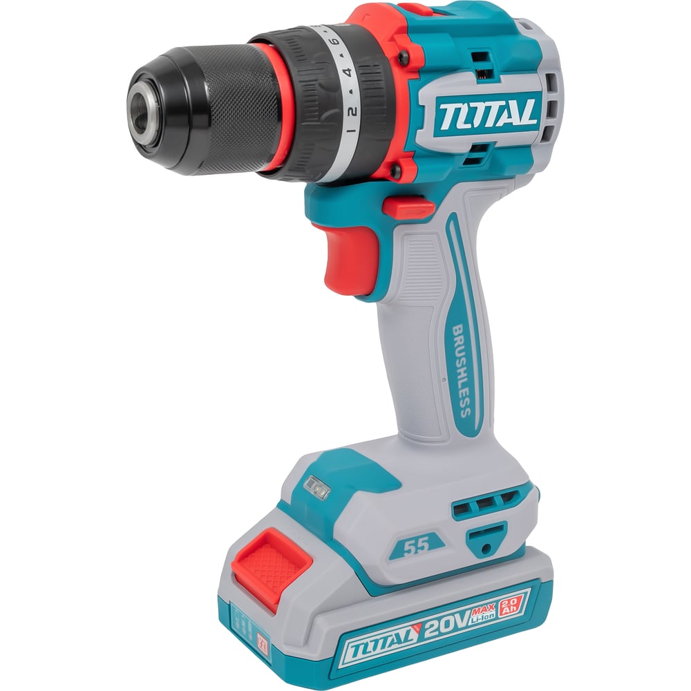 Изображение товара Компактная бесщеточная аккумуляторная ударная дрель 20V TOTAL TIDLI20558