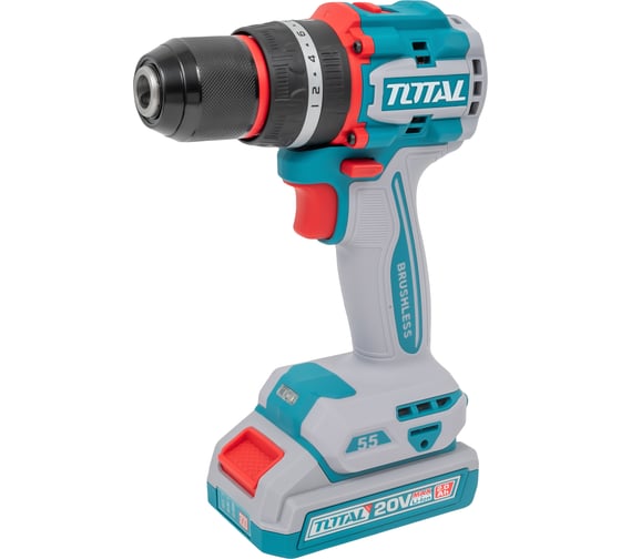 Изображение товара Компактная Бесщеточная Аккумуляторная Ударная Дрель 20V TOTAL TIDLI20558