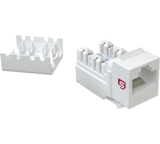 Изображение товара Вставка Keystone SYSMATRIX Jack RJ-45(8P8C) категория 5e 110 IDC заделка с помощью SM TOOL белая ( 5шт. в упаковке ) KJ 5EU090.SMTWH.VI5