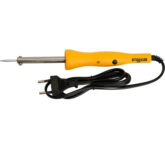 Изображение товара Паяльник STEKKER PLE201- 30 30W с кнопкой вкл., нихромовый нагреватель, долговечное жало, 230В 49799