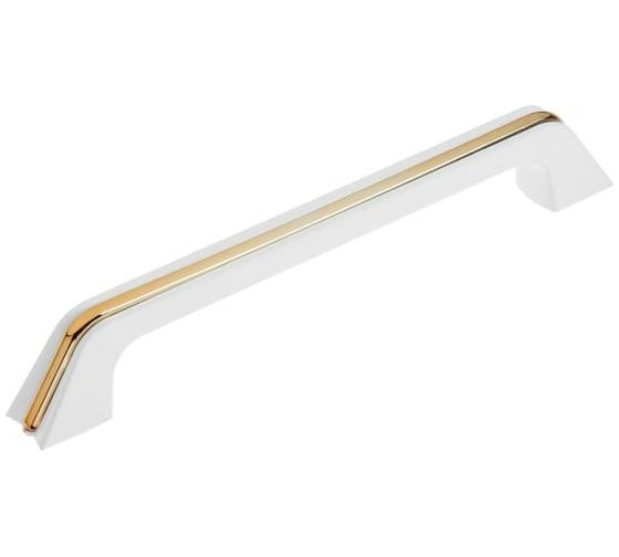 Изображение товара Ручка скоба ТУНДРА м/о 128 мм, цвет белый, с золотой вставкой 6074977