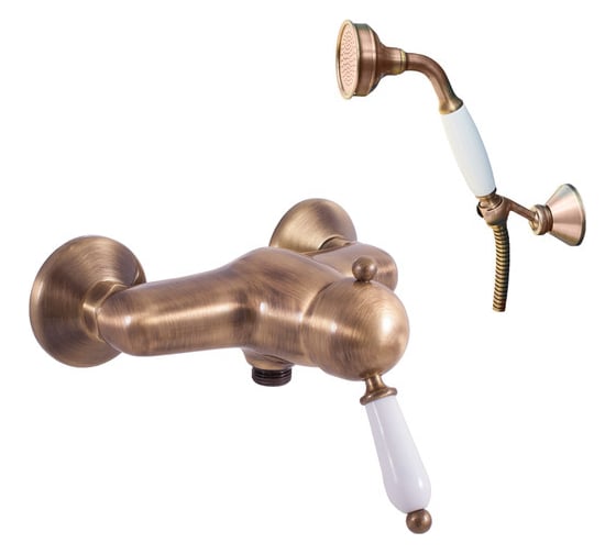 Изображение товара Смеситель для душа RavSlezak LABE с душевым комплектом, держатель подвижный, бронзовый L581.5/2SM