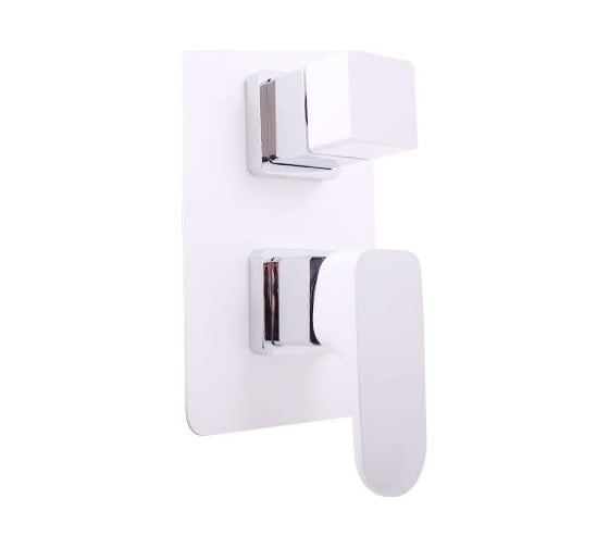 Изображение товара Смеситель RavSlezak Yukon скрытый монтаж, 2-х режимный, белый глянцевый/хром YU186KCB