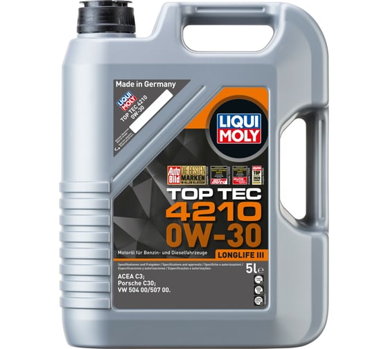 Изображение товара НС-синтетическое моторное масло LIQUI MOLY Top Tec 4210 0W-30 C3, 5л 21605
