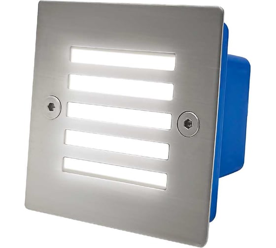 Изображение товара Светодиодный светильник с решеткой для подсветки лестниц General Lighting Systems 70х70х55мм GSTL-S1-3BT-5K, 3Вт, 5000К 460104