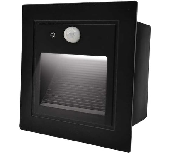 Изображение товара Светодиодный светильник для подсветки лестниц General Lighting Systems с датчиком движения 85х85х56мм GSTL-S1-3BT-5K 460109