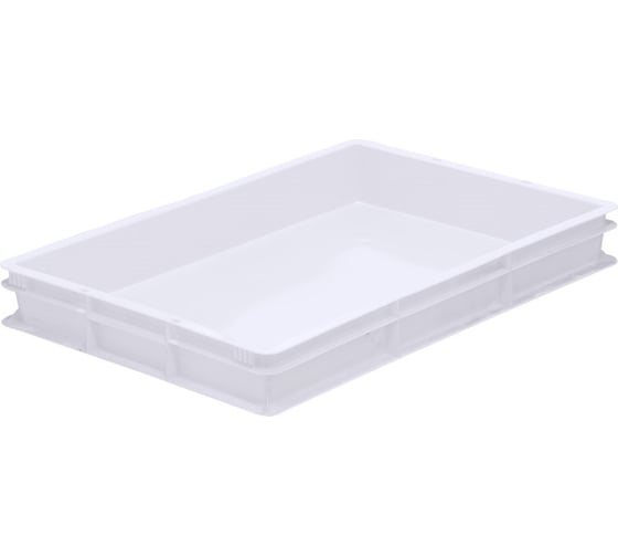 Изображение товара Ящик полимерный Тара.ру 600x400x75 сплошной натуральный мороз 35651