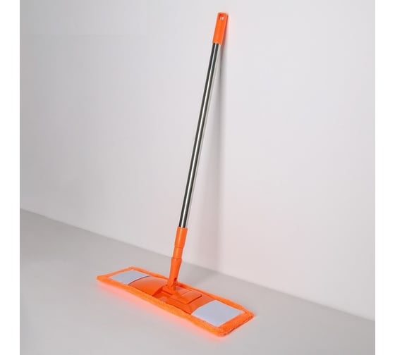 Изображение товара Плоская швабра Доляна стальной телескопический черенок, микрофибра, цвет микс, 42х12х122 см 1476791