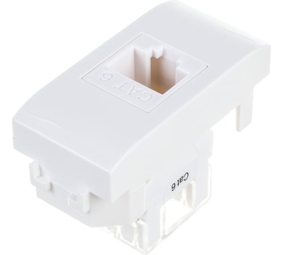 Изображение товара Компьютерная розетка DKC СП Brava 1 модуль RJ45 CAT.6 белая 76458B