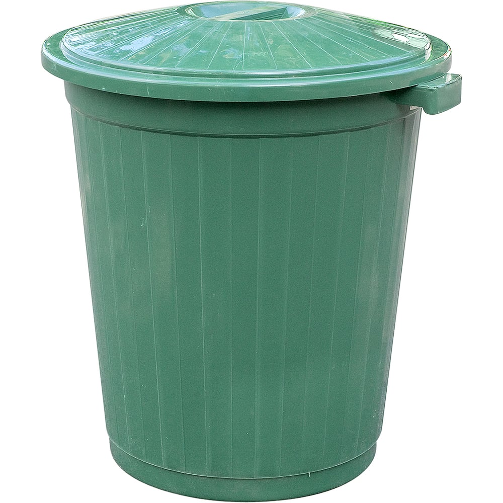 Изображение товара Бак круглый ALMIN 65л h630d490 мм зеленый пластик с крышкой ПЛ-42015зл