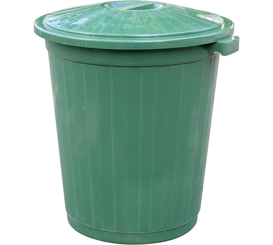 Изображение товара Бак круглый ALMIN 65л h630d490 мм зеленый пластик с крышкой ПЛ-42015зл