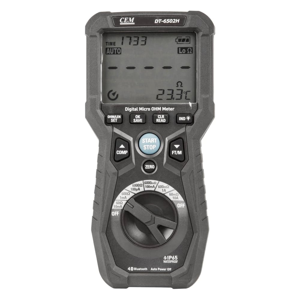 Изображение товара Цифровой тестер сопротивления СЕМ DT-6502H с Bluetooth и фиксацией Изображение товара Цифровой тестер сопротивления СЕМ DT-6502H с Bluetooth и фиксацией