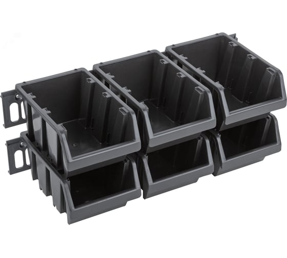 Изображение товара Набор лотков для крепежа MOS (15 шт. лотков 150х95х70 мм + 4 шт. планок), черные 65701М