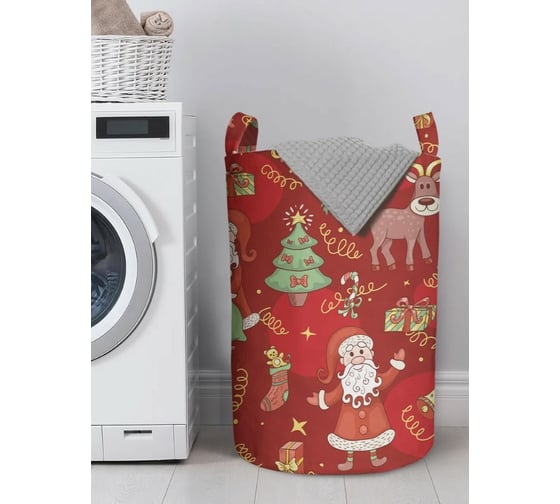 Изображение товара Корзина для хранения вещей JoyArty  Дедушка Мороз с друзьями 40x60 см  gaba_378415_L