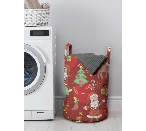 Изображение товара Корзина для хранения вещей JoyArty  Дедушка Мороз с друзьями 35x50 см  gaba_378415_M