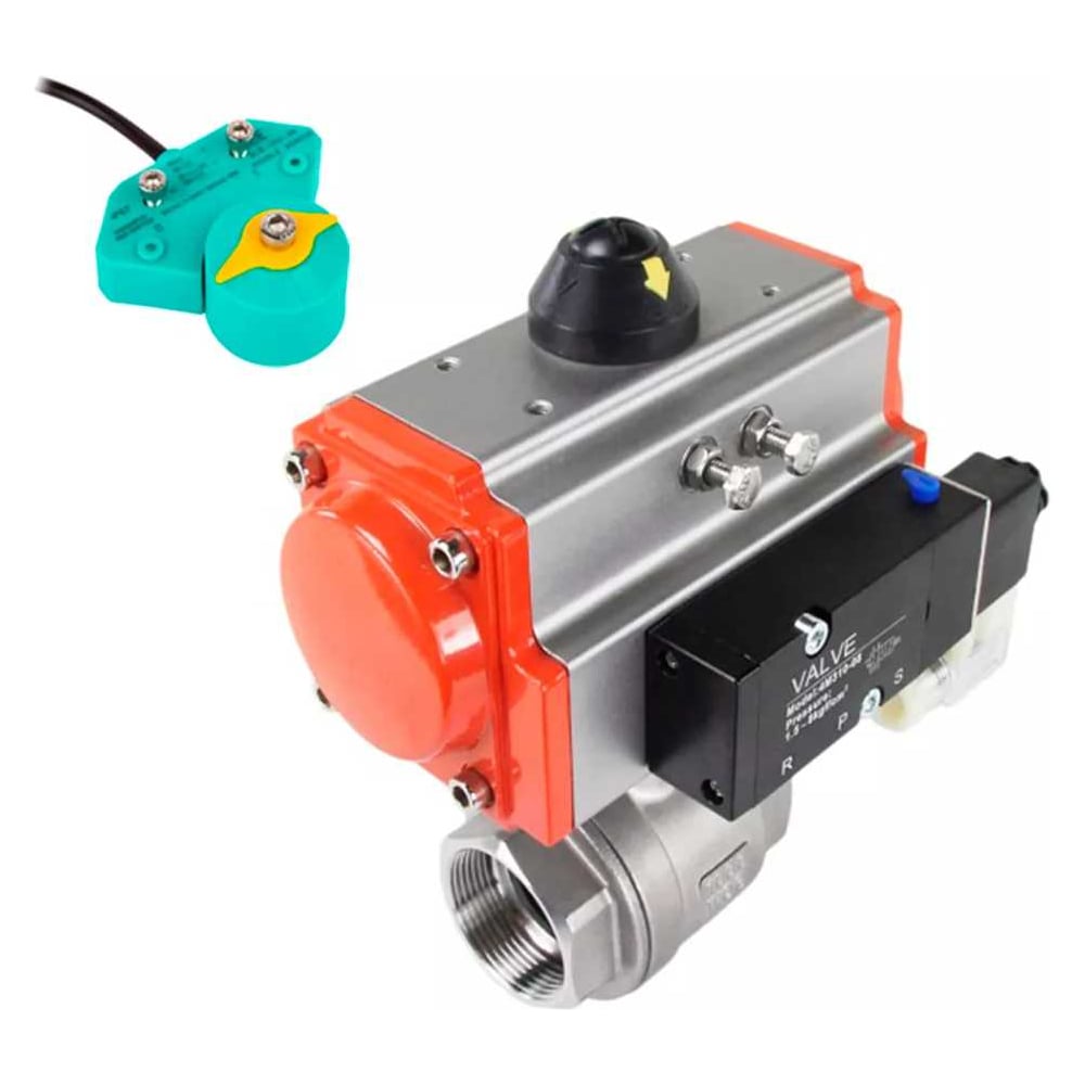 Изображение товара Кран шаровой DN.ru КШМП.316.230-ISO Ду32 Ру63 с пневмоприводом