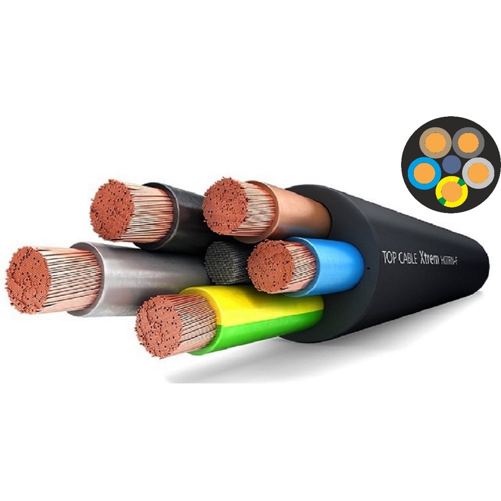 Изображение товара Силовой гибкий кабель Top cable H07RN-F 5x1, 20 метров