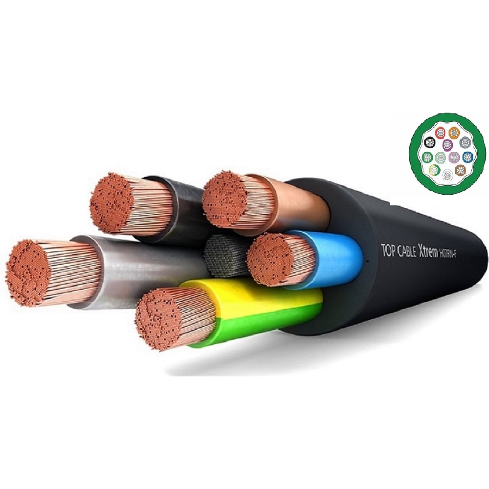 Изображение товара Гибкий силовой кабель Top cable H07RN-F 12x2.5 20м черный