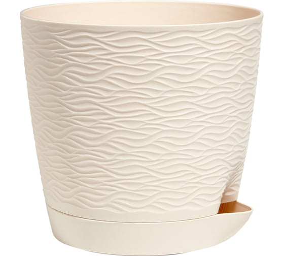 Изображение товара Кашпо с поддоном bmc КШ 9140 Блюз крем, 14х13 см, 1.2 л 063923