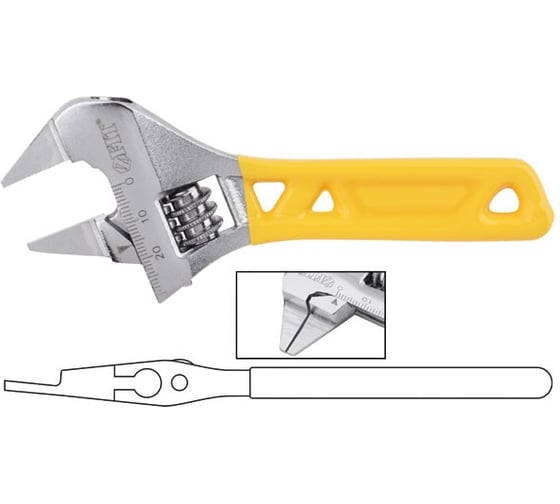 Изображение товара Ключ разводной FIT Ультра, CrV, укороченный, обточеные узкие губки, шкала, экстра увелич.захват 140 мм ( 30 мм ) 70217