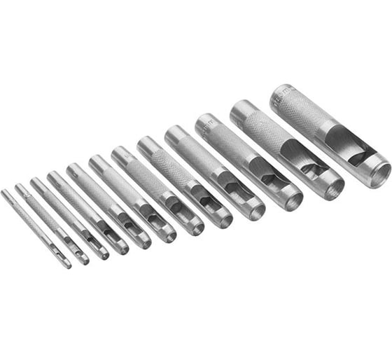 Изображение товара Пробойники для кожи FIT набор 12 шт. (отверстия 3-4-5-6-7-8-9-10-12-14-16-19 мм ) 67429