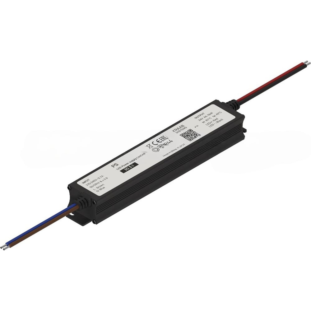 Изображение товара Блок питания KRAAB PS LED LINEAR 96Вт 4А 24В для светодиодных лент