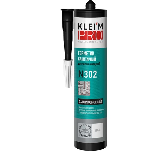 Изображение товара Герметик силиконовый санитарный KLEI`MPRO длячистых помещений N302, белый 5046