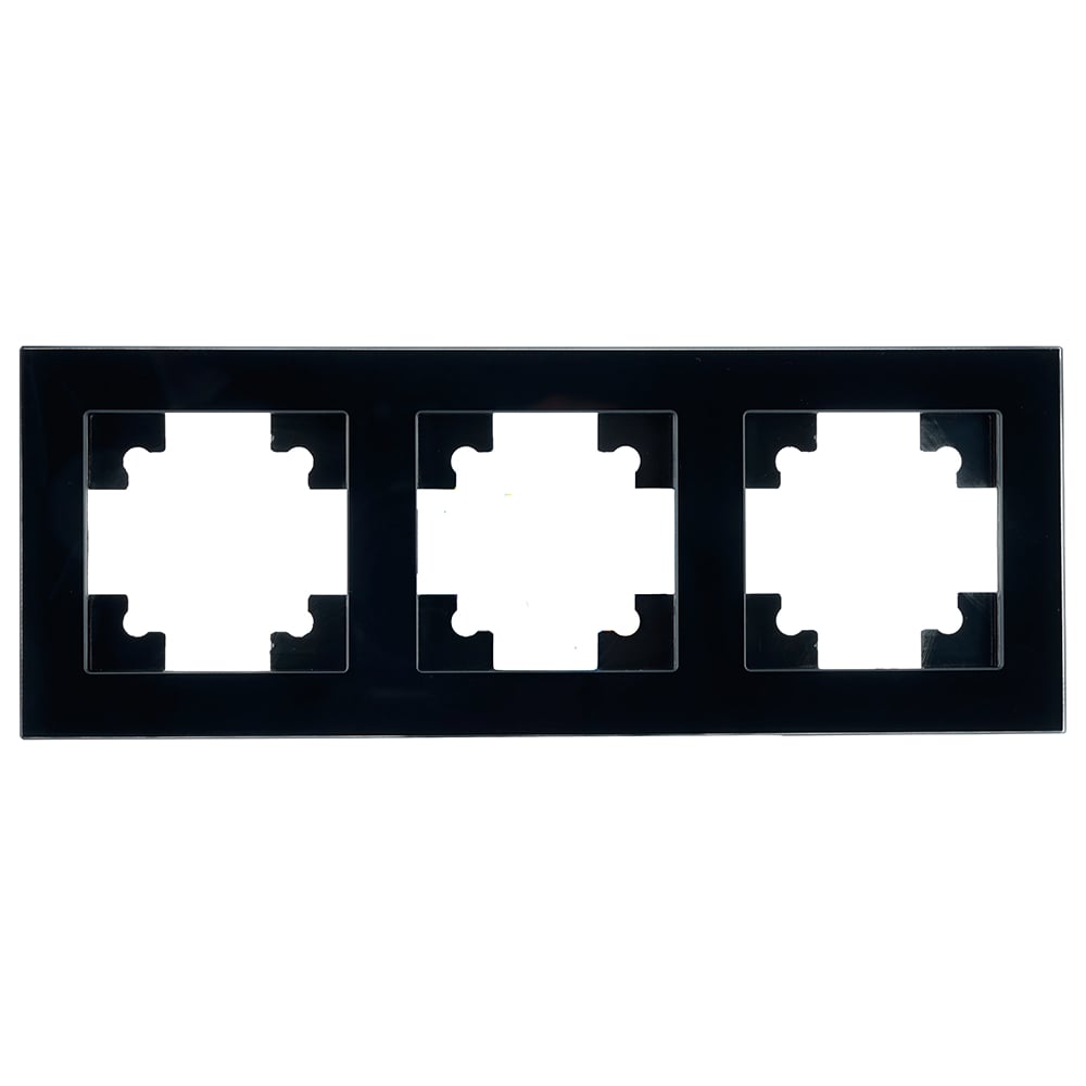 Изображение товара 3-местная черная стеклянная рамка STEKKER GFR00-7003-05 серии Катрин