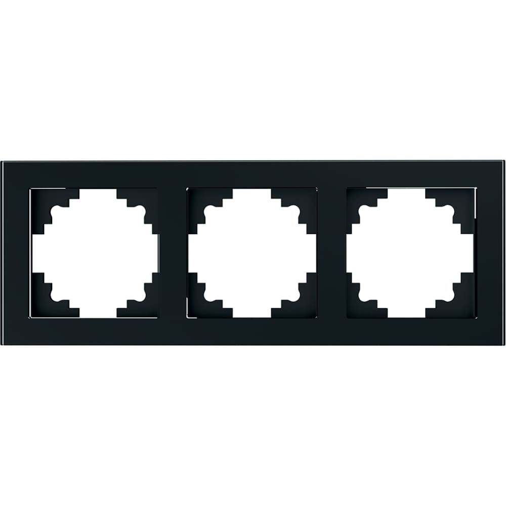 Трехместная горизонтальная рамка STEKKER, цвет черный 39520 GFR00-7003-05 - фото 1