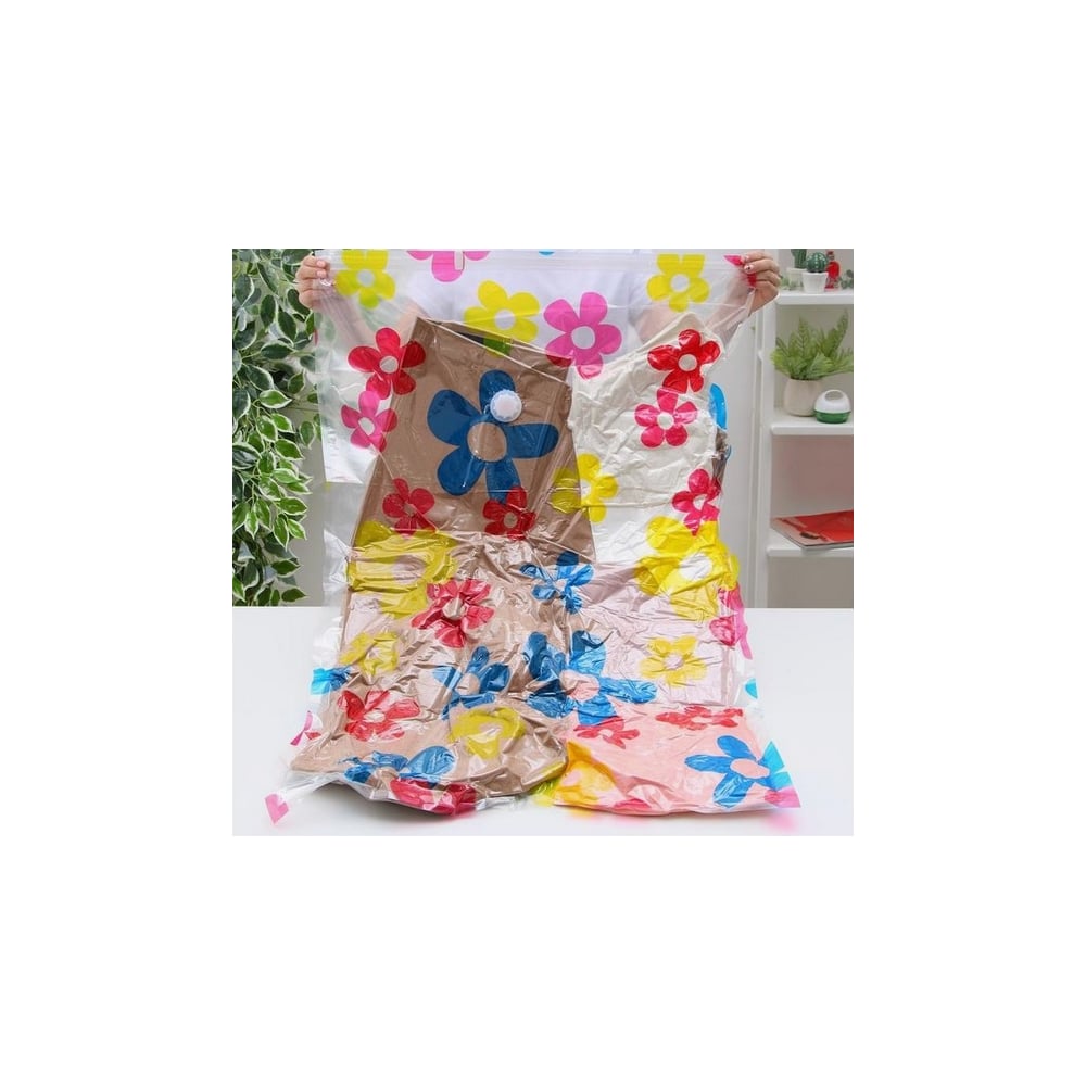 Изображение товара Вакуумный пакет для хранения вещей Доляна 80х110 см ассорти