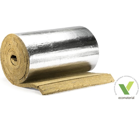 Изображение товара Ламельный мат фольгированный XOTPIPE LM-50 Alu 5000x1200x60мм, поставляется кратно рулону, в рулоне 6 м2 VILM050ALS5000-1200-60