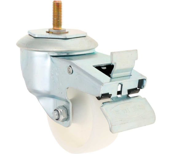 Изображение товара Колесо с кронштейном, резьбовым стержнем и тормозом EMES Арт. EM05ZKZ80X30FM10