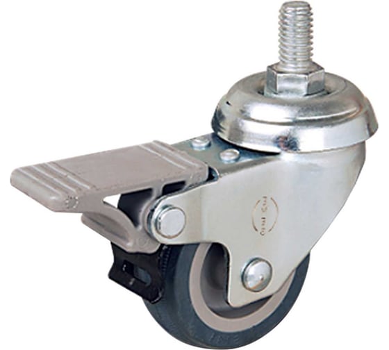 Изображение товара Колесо с кронштейном, резьбовым стержнем и тормозом EMES Арт. EP05MKT75X25FM16