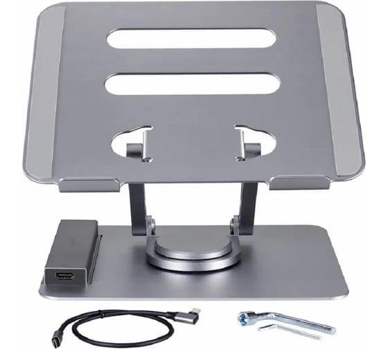 Изображение товара Док станция с подставкой Telecom HDMI TYPE C USB A SD/TF RJ45 для ноутбука планшета поворотная TAU704