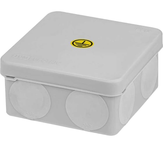 Изображение товара Коробка уравнивания потенциалов (КУП) TDM ELECTRIC двухкомпонентная ОП 80x80x40 мм, шина 6x9, 6 групп, IP66 SQ1401-1364