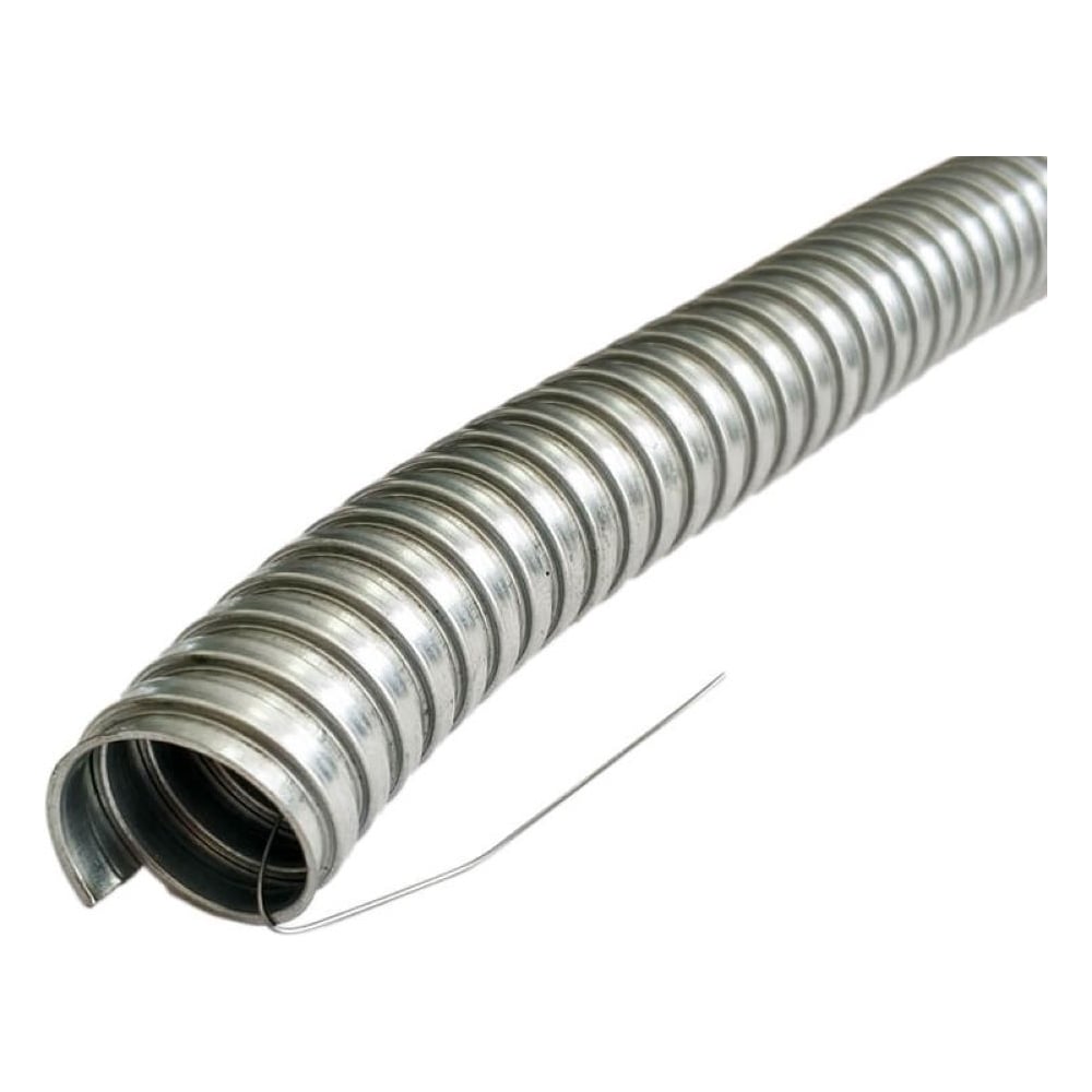 Изображение товара Металлорукав ГОФРОМАТИК РЗ-Ц 25 50 м с протяжкой для электромонтажа