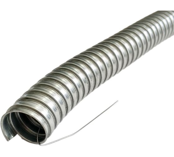 Изображение товара Металлорукав ГОФРОМАТИК Р3-Ц 38 (20 м/уп.) с протяжкой zeta44908