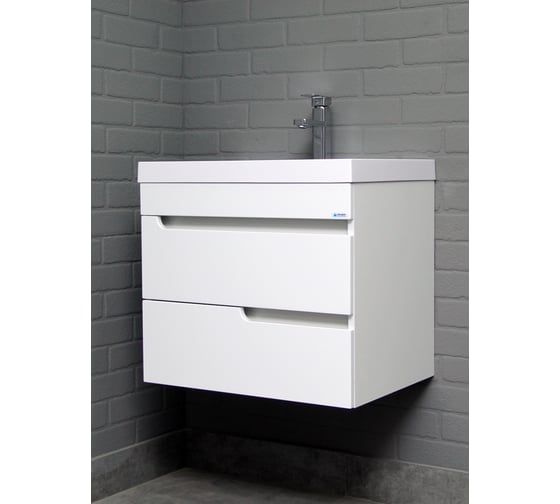 Изображение товара Тумба подвесная под умывальник Bazis 60 Айсберг Веста с двумя ящиками В2 DV5914T